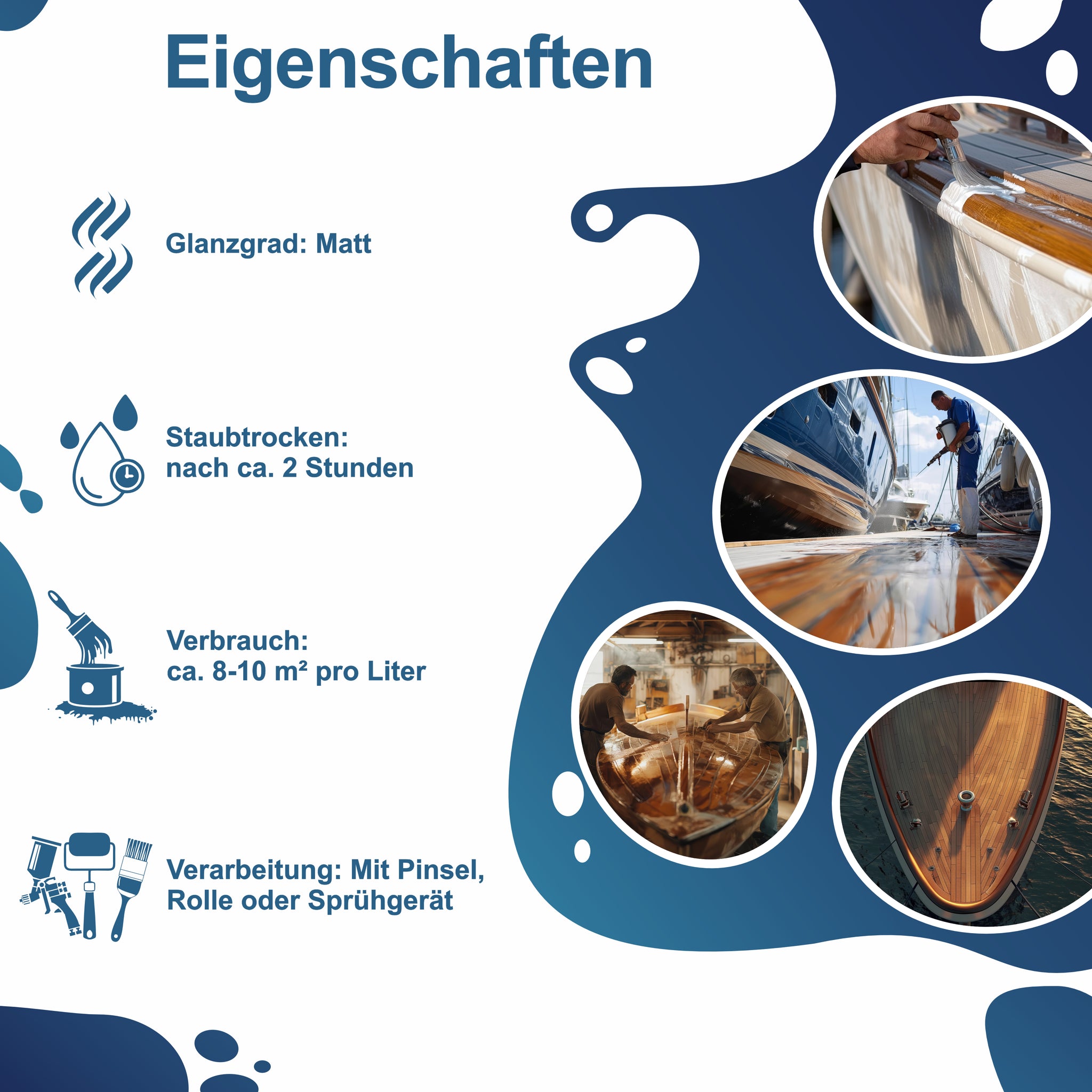 Halvar Bootslack Rot RAL 3000-3031 - PU-verstärkter Yachtlack Matt 2,5 Liter